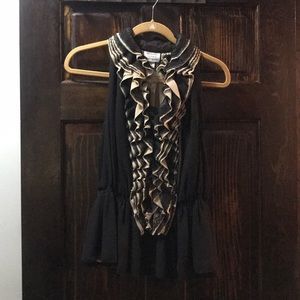 Robert Rodriguez Sleeveless Ruffled Front Top